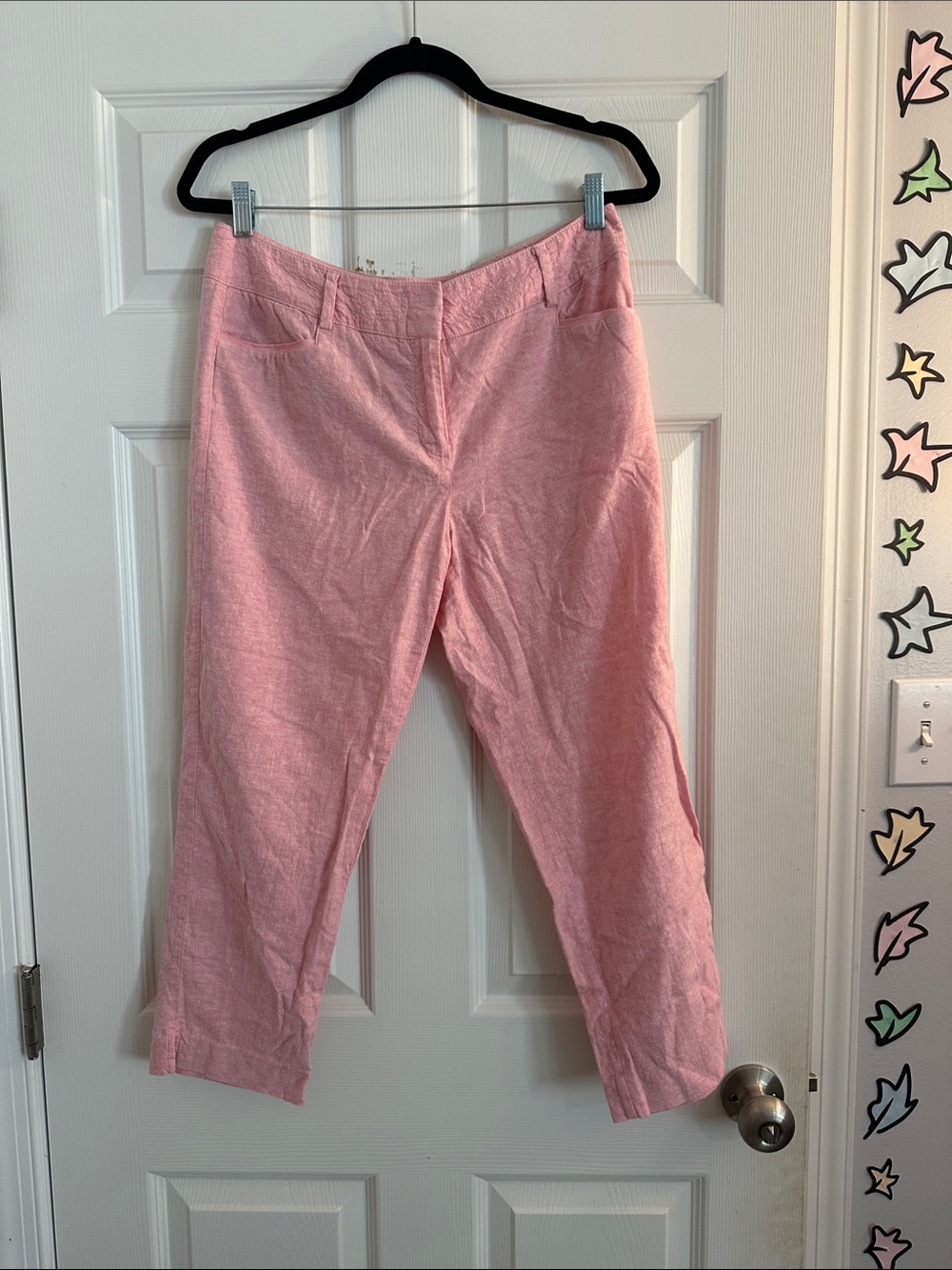 Women's Cotton Blend Pink Crop Capris